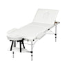 Zenses 3 Fold Portable Aluminium Massage Table White 65cm wide