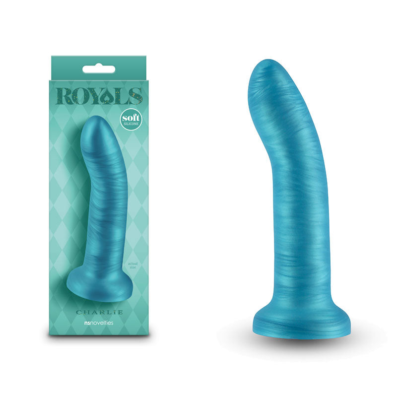 Royals 7" Charlie Silicone Dong 17cm - Metallic Blue