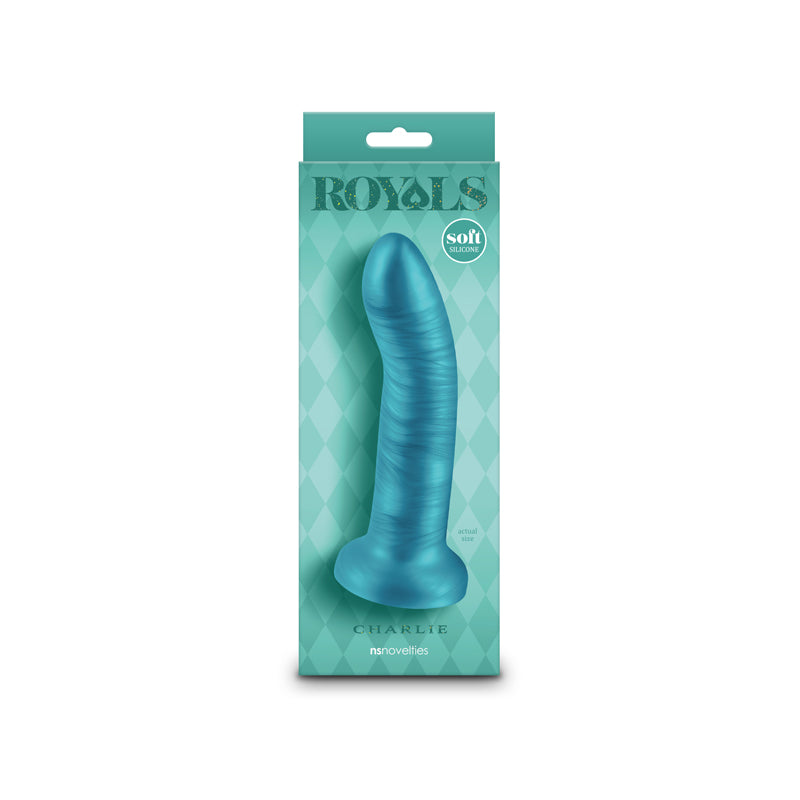 Royals 7" Charlie Silicone Dong 17cm - Metallic Blue