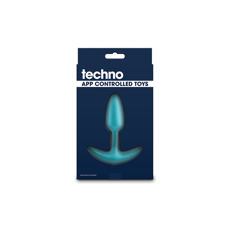 Techno Trance 10.9 cm USB-R Vibrating Butt Plug with App Control - Blue