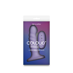 Colours Ribbed - 5'' Vibrating Dildo - Purple - Purple 14.5 cm USB Rechargeable Vibrating Dildo with Wireless Remote