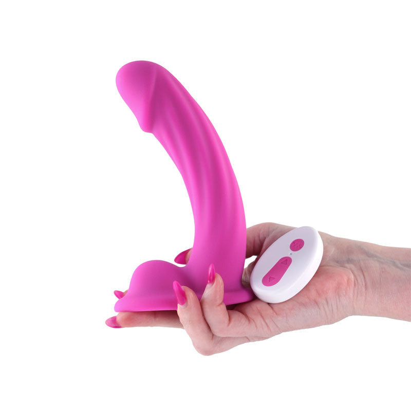 Colours Curve - Vibrating 6'' Dildo - Pink - Pink 16.4 cm USB Rechargeable Vibrating Dildo with Wireless Remote