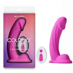 Colours Curve - Vibrating 6'' Dildo - Pink - Pink 16.4 cm USB Rechargeable Vibrating Dildo with Wireless Remote