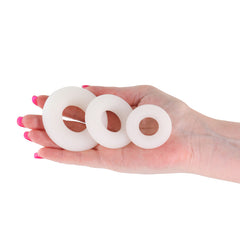 Firefly 3pc Glow in Dark Cock Rings - White