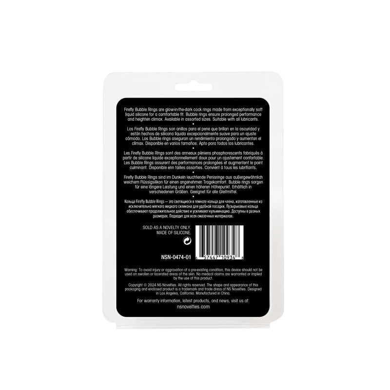 Firefly 3pc Glow in Dark Cock Rings - White