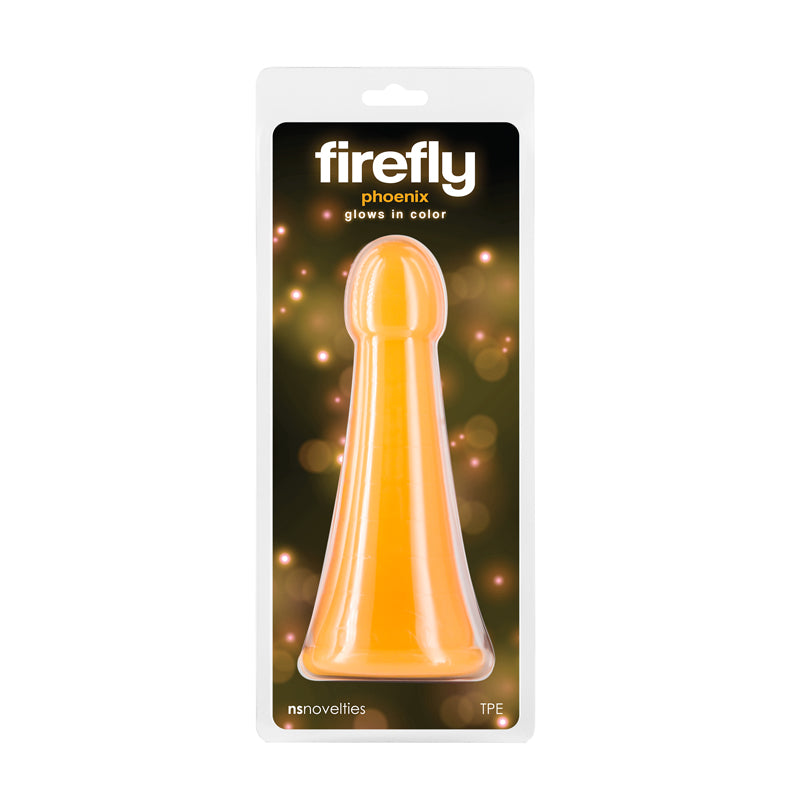 Firefly Phoenix 19cm Glow in Dark Anal Dildo - Orange