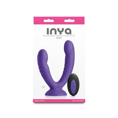 INYA Duet - Purple - Purple USB Rechargeable Vibrating Double Dildo with Wireless Remote