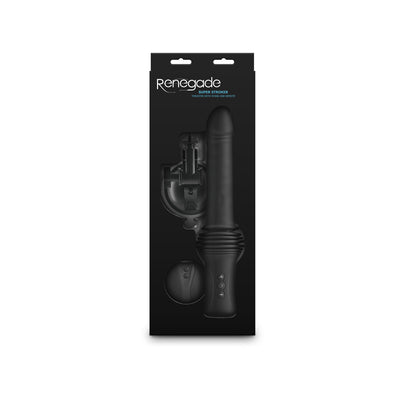 Renegade Super Stroker 17cm Thrusting Vibrator - Black