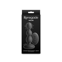 Renegade Valor - Black - Black 13.7 cm USB Rechargeable Vibrating Anal Beads with Wireless Remote