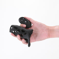 Renegade Edge - Black - Black USB Rechargeable Vibrating Penis Sleeve with Wireless Remote