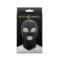 Fetish & Fashion Eyes & Mouth Hood - Black