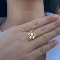 Twin Venus Symbol Pendant with Necklace