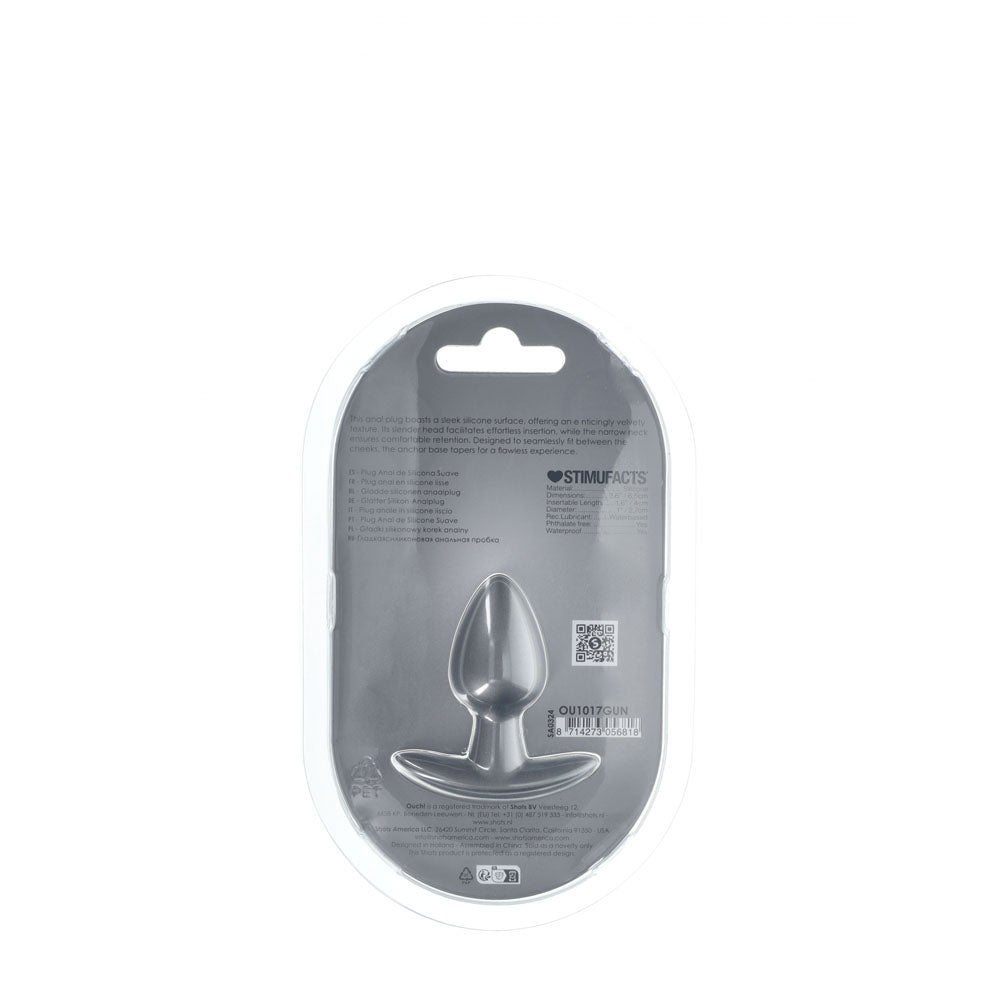 OUCH! Gun Metal Grey 6.5 cm Small Butt Plug