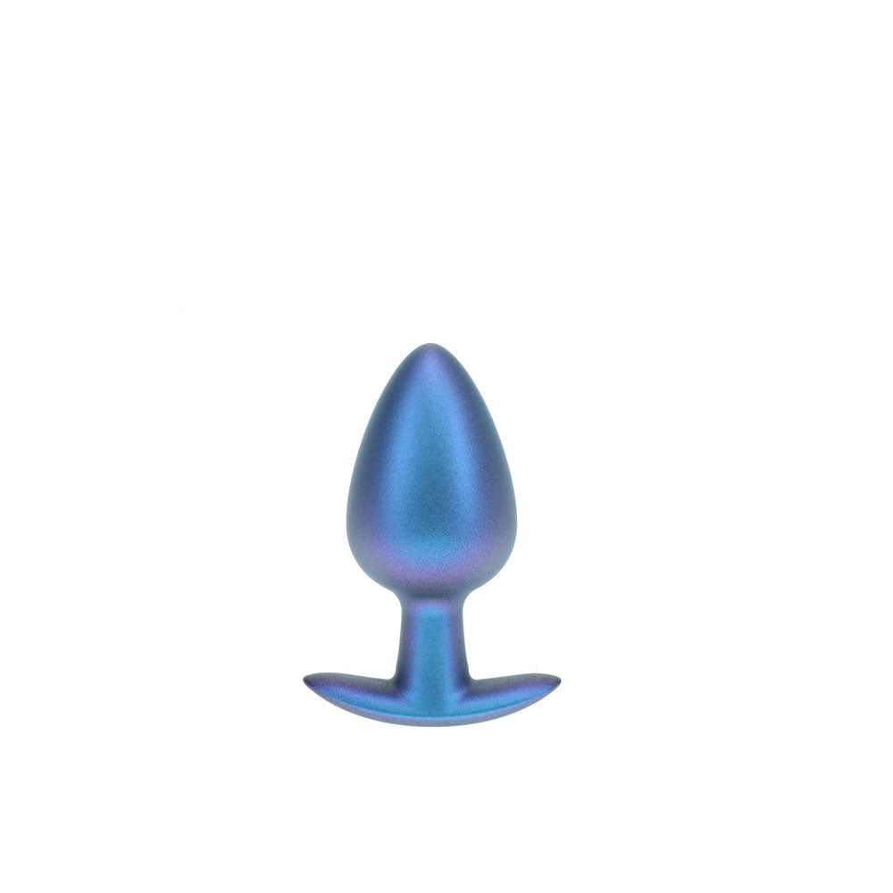 OUCH! Large 8.9 cm Blue Metallic Butt Plug
