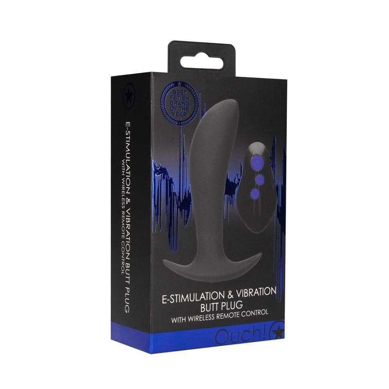 OUCH! e-Stim & Vibrating Butt Plug with Wireless Remote
