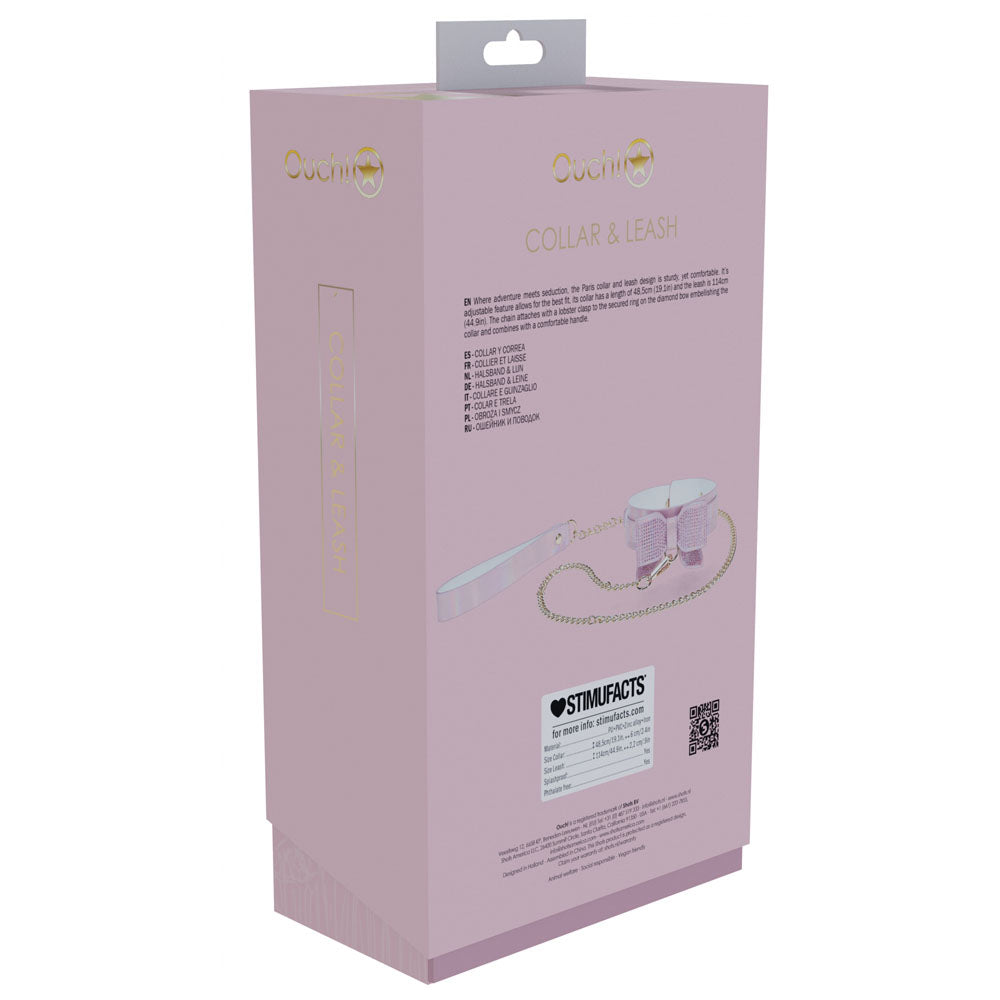 OUCH! Paris Collection Collar with Leash - Pink