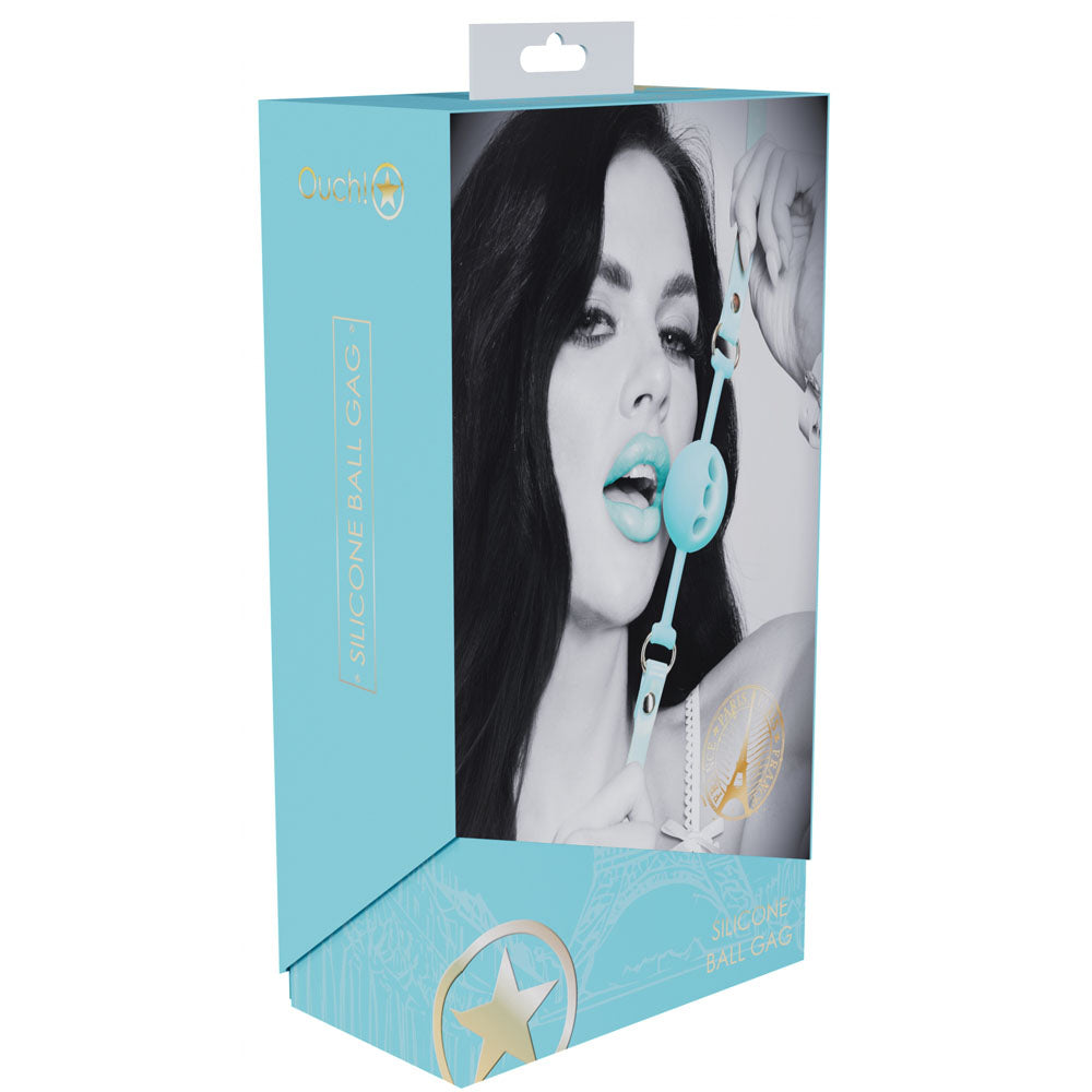 OUCH! Paris Collection Silicone Ball Gag - Blue