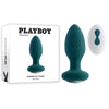 Playboy Pleasure SPINNING TAIL TEASER Vibrating Anal Plug - Teal Blue