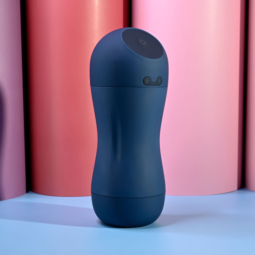 Playboy Pleasure GUSTO Sucking and Vibrating Stroker - Blue