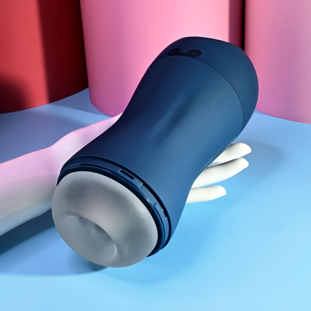 Playboy Pleasure GUSTO Sucking and Vibrating Stroker - Blue