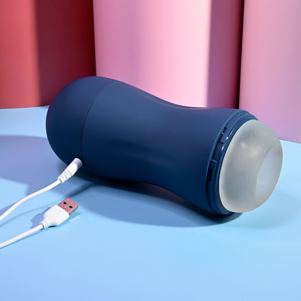 Playboy Pleasure GUSTO Sucking and Vibrating Stroker - Blue