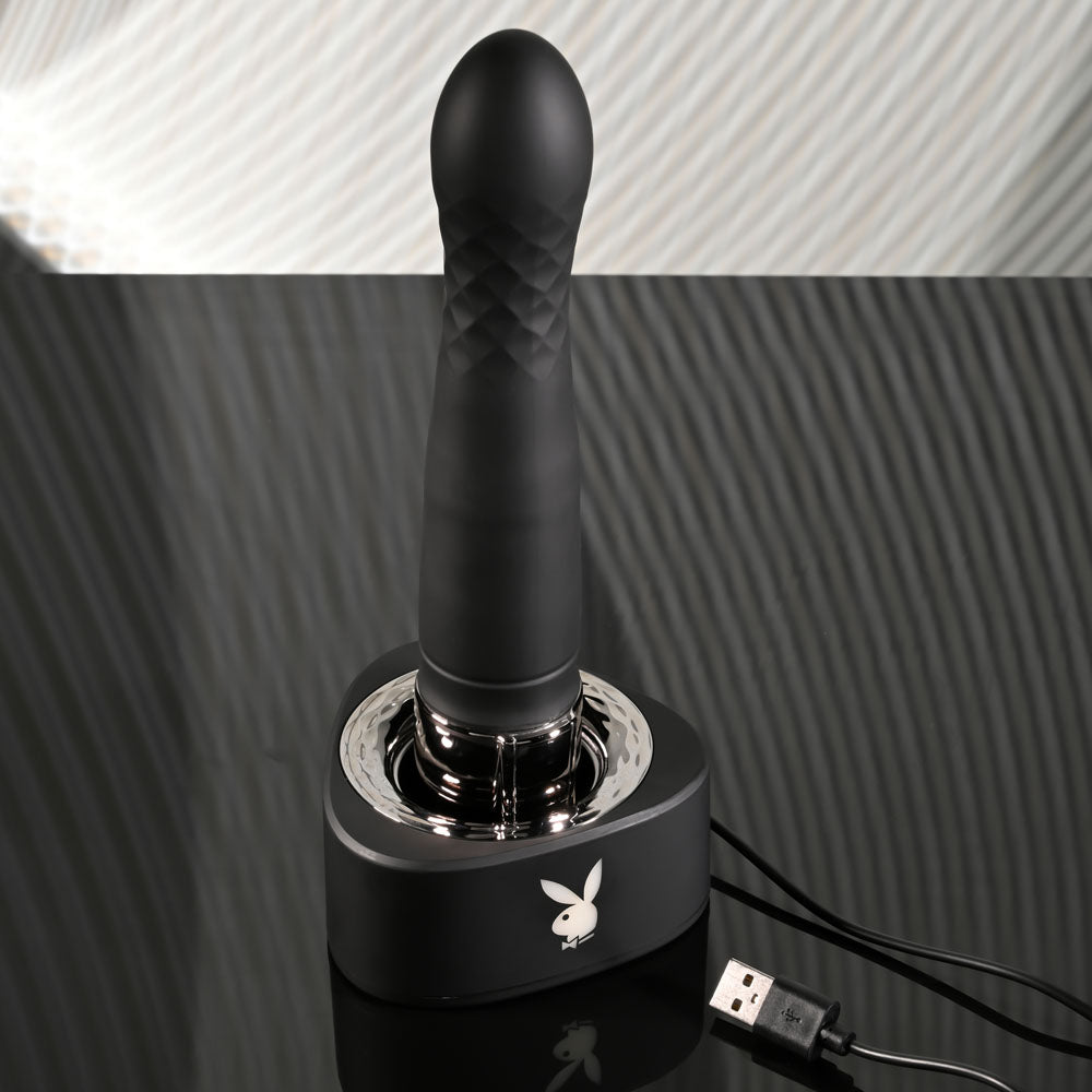 Playboy PLEASURE ZONE 21.4 cm USB-R Vibrator with Charging Dock