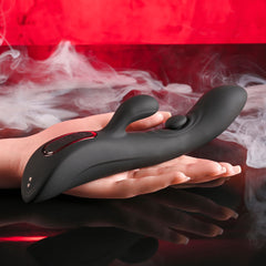 Playboy THATS THE SPOT 23.3 cm USB-R Rabbit Vibe with G-Spot Tapper - Black