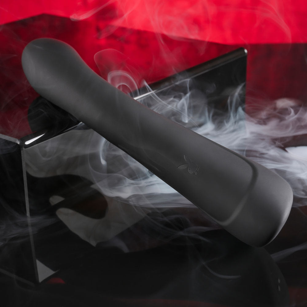 Playboy THATS THE SPOT 23.3 cm USB-R Rabbit Vibe with G-Spot Tapper - Black