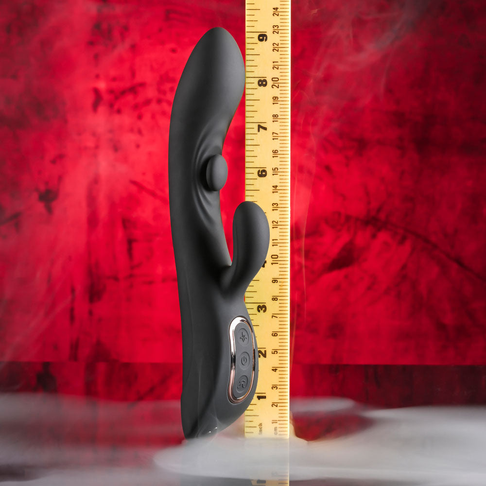 Playboy THATS THE SPOT 23.3 cm USB-R Rabbit Vibe with G-Spot Tapper - Black