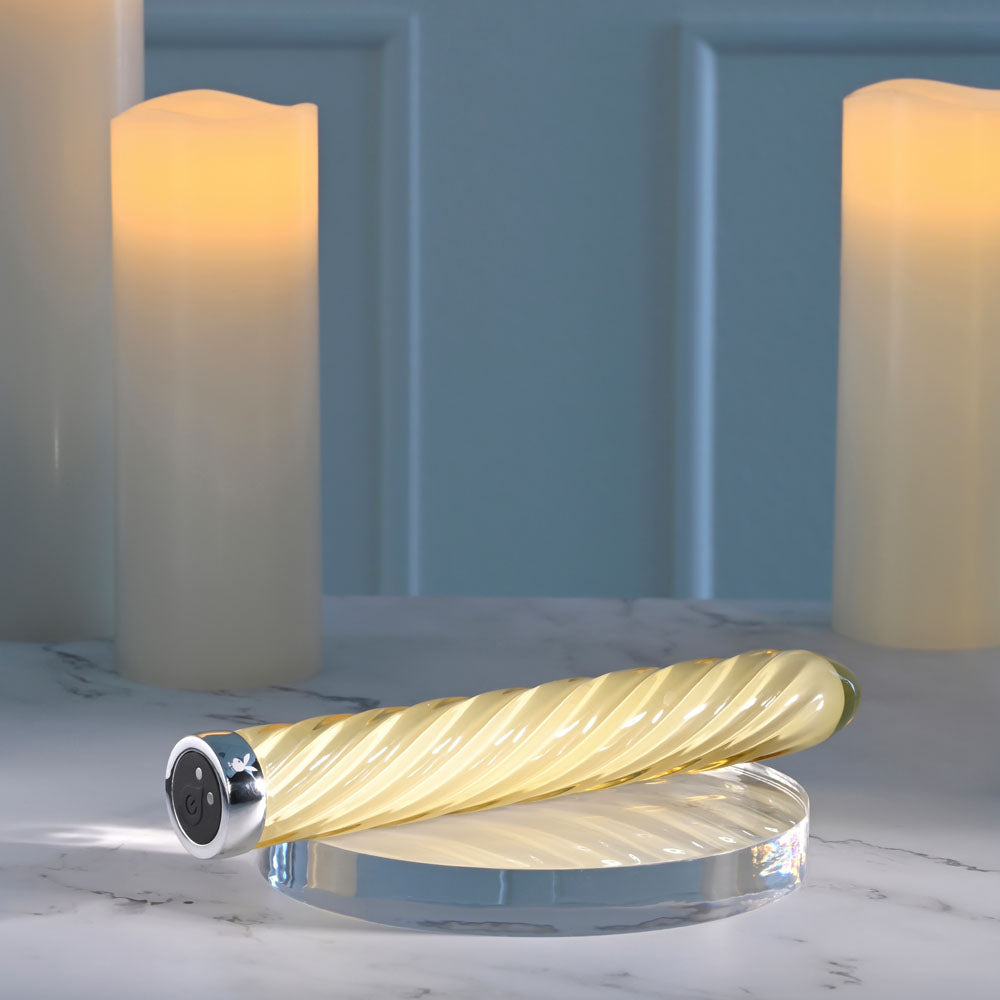 Playboy Pleasure TWIST OF FATE 17.5 cm USB Rechargeable Glass Vibrator
