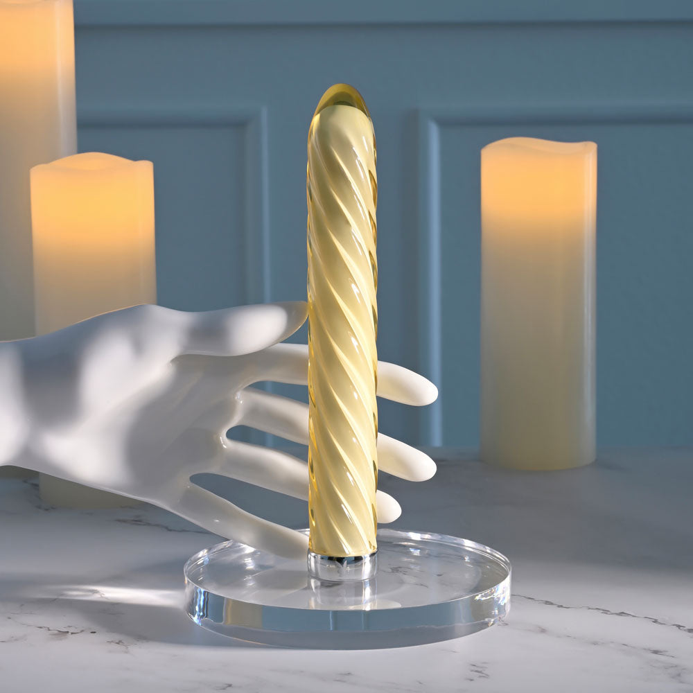 Playboy Pleasure TWIST OF FATE 17.5 cm USB Rechargeable Glass Vibrator