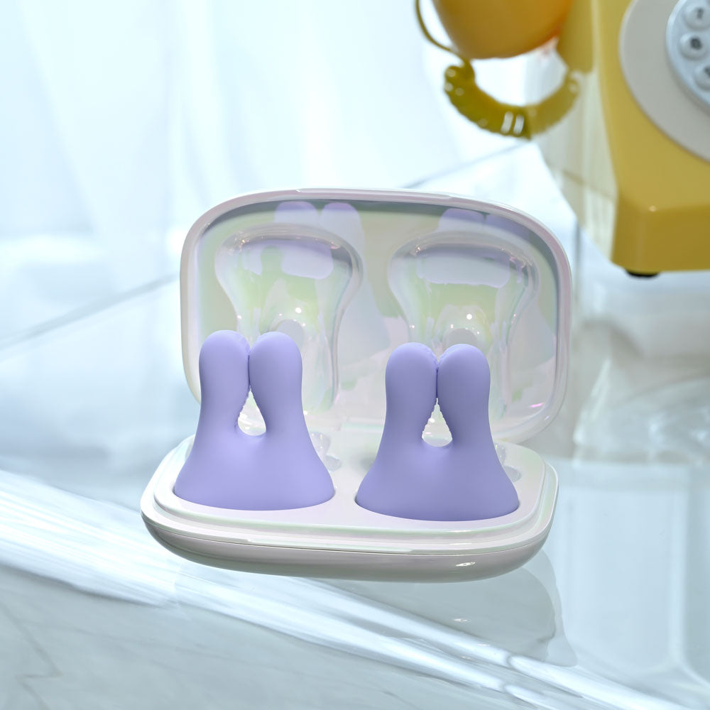 Playboy Pleasure IN A PINCH -  Rechargeable Vibrating Nipple Clamps with Charging Carry Case