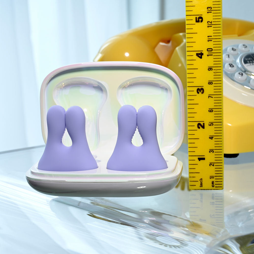 Playboy Pleasure IN A PINCH -  Rechargeable Vibrating Nipple Clamps with Charging Carry Case