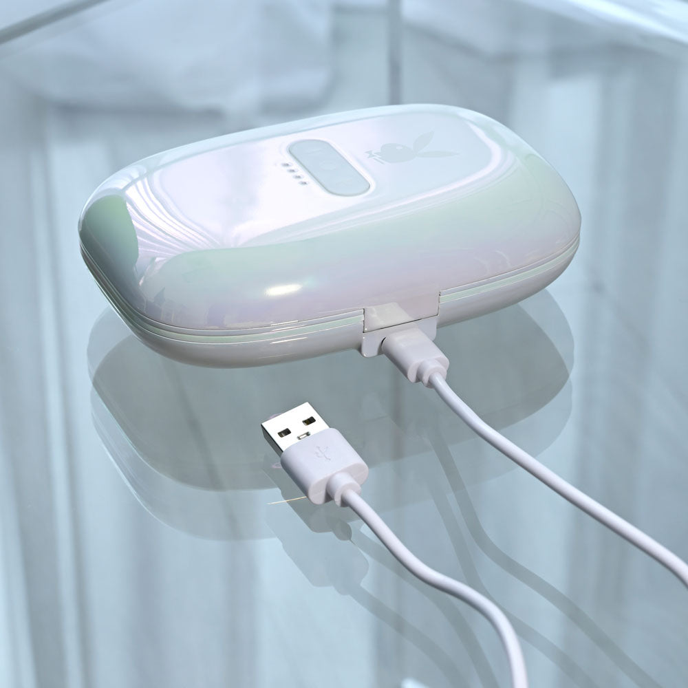 Playboy Pleasure IN A PINCH -  Rechargeable Vibrating Nipple Clamps with Charging Carry Case