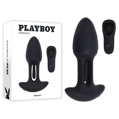 Playboy Pleasure RIM SHOT - Black 11.4 cm USB Rechargeable Vibrating Butt Plug