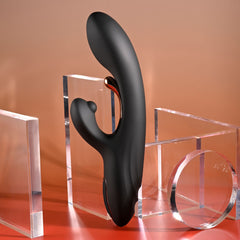 Playboy Pleasure AUREUS 22.7 cm USB Rabbit Vibrator with Flicker - Black