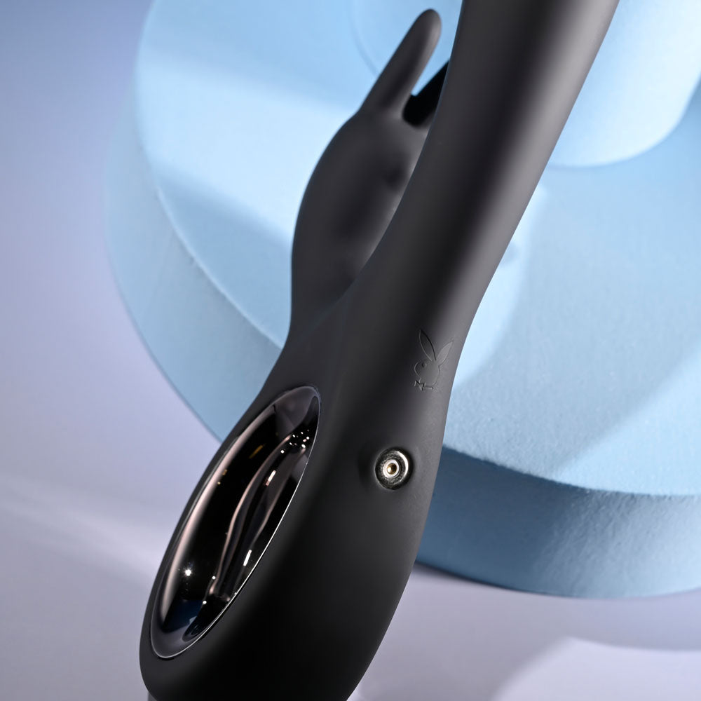 Playboy Pleasure LATE NIGHT BUNNY 20 cm USB Rabbit Vibrator - Black