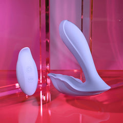 Playboy Pleasure LILAC FANTASY - Purple 13.5 cm USB Rechargeable Tapping Vibrator with Remote