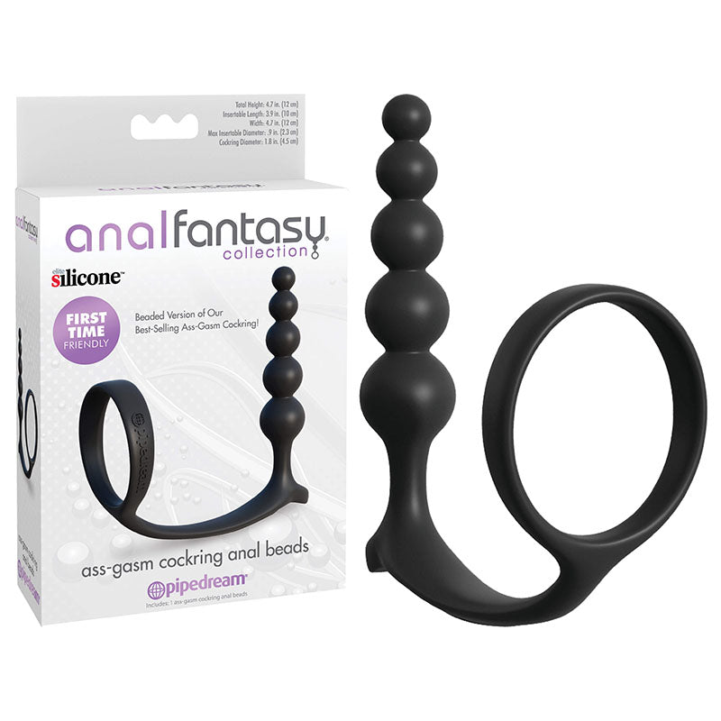 Anal Fantasy Collection Ass-Gasm Cockring with Anal Beads