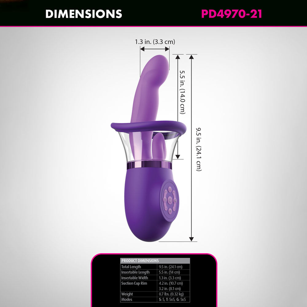Ultimate Pleasure Pro Plus Sucking Licking & Flicking Vibrator - Purple