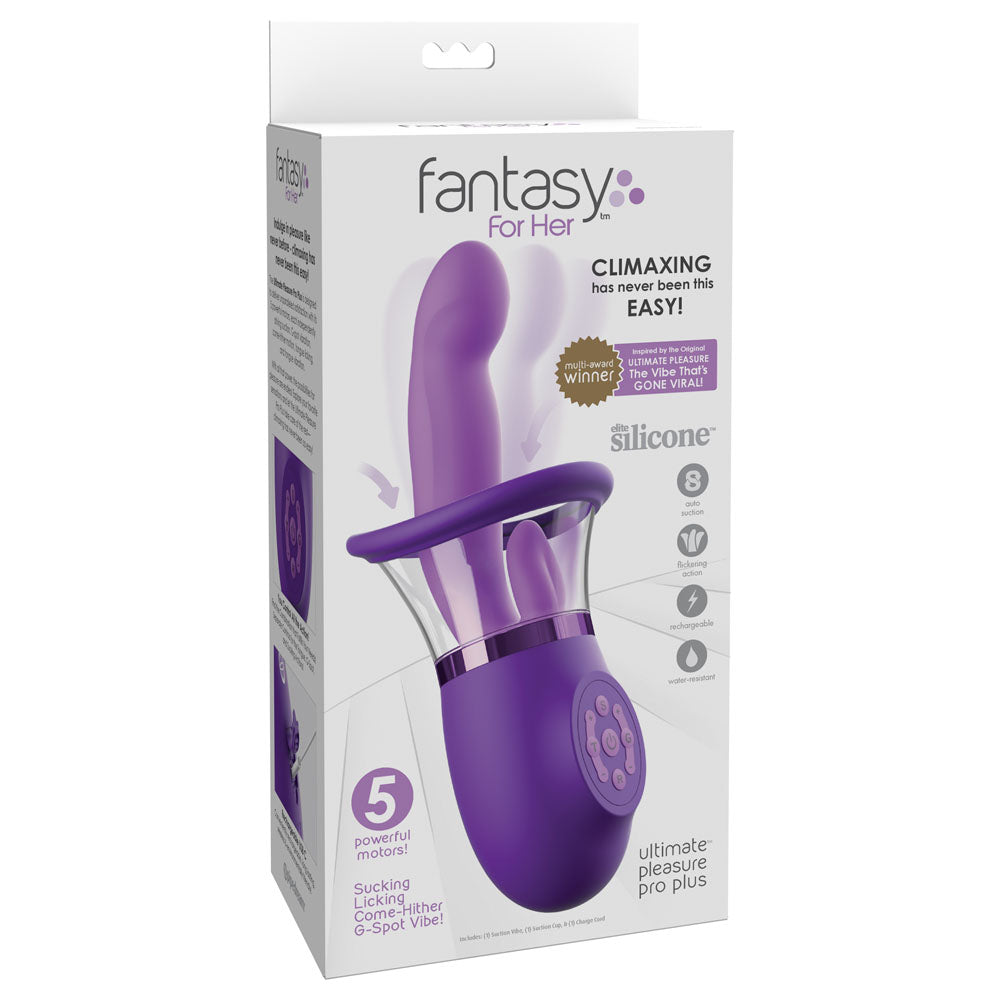 Ultimate Pleasure Pro Plus Sucking Licking & Flicking Vibrator - Purple