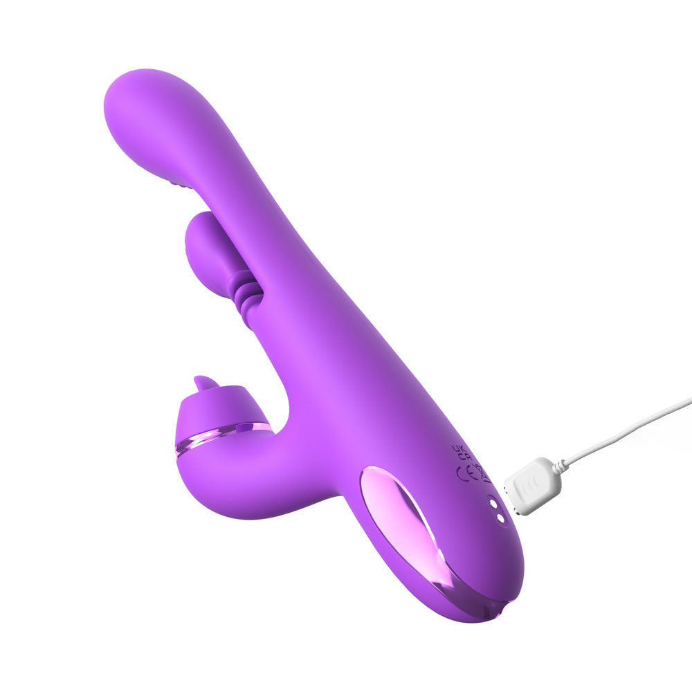 Inti-Motion Pulse Pro 24 cm USB Rechargeable Swirling & Flicking Rabbit Vibrator