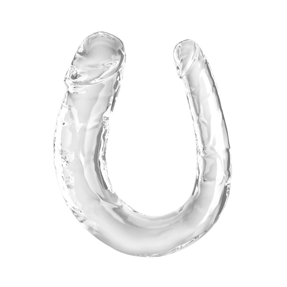 King Cock 13 inch Clear Double Trouble Dildo - Small Clear