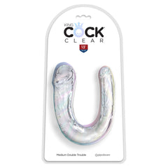 King Cock 13 inch Clear Double Trouble Dildo - Small Clear