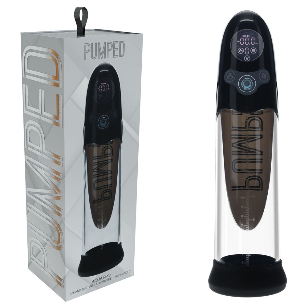 PUMPED Aqua-Pro Automatic &  AI-Enabled Submersible Penis Pump - Black