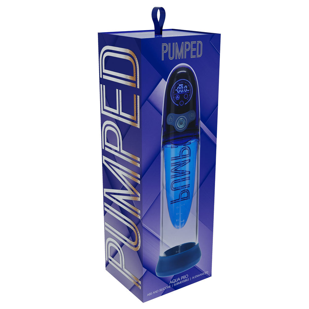 PUMPED Aqua-Pro Automatic &  AI-Enabled Submersible Penis Pump - Blue
