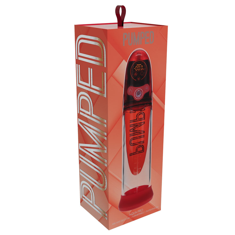 PUMPED Aqua-Pro Automatic &  AI-Enabled Submersible Penis Pump - Red