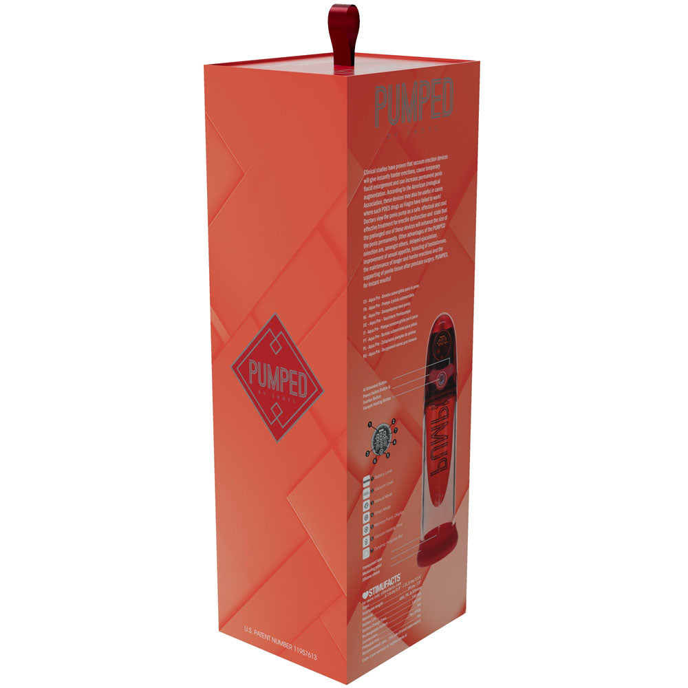 PUMPED Aqua-Pro Automatic &  AI-Enabled Submersible Penis Pump - Red
