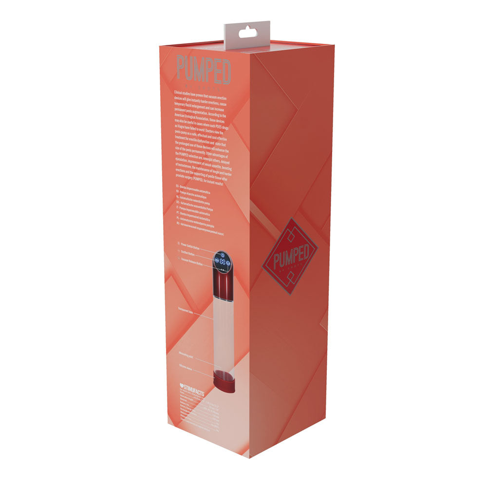 PUMPED USB Rechargeable Automatic Penis Pump - Red/Clear
