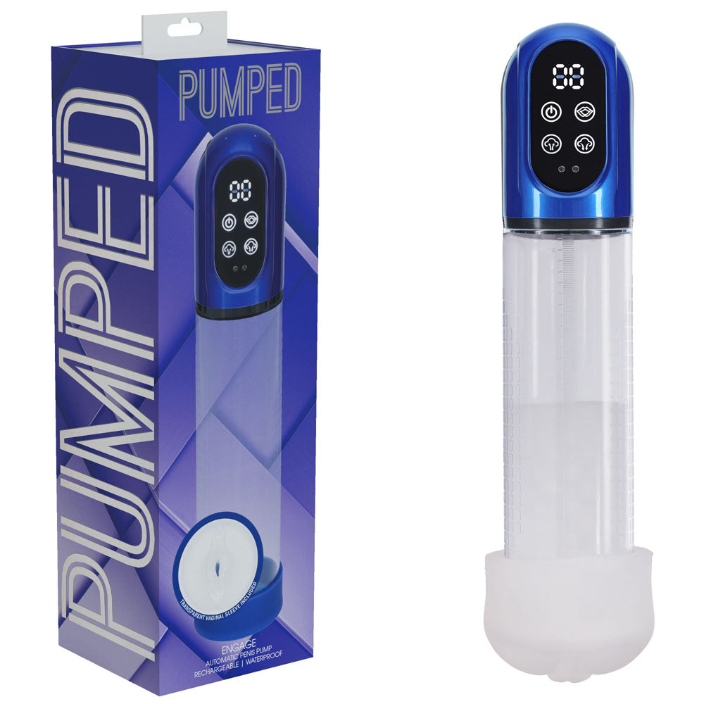 PUMPED Engage Automatic USB Rechargeable Penis Pump - Metallic